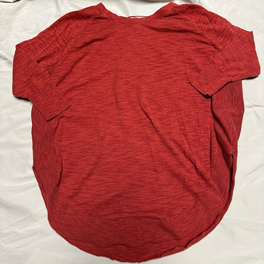 Express Lattice Back Circle Hem Tunic Sweater